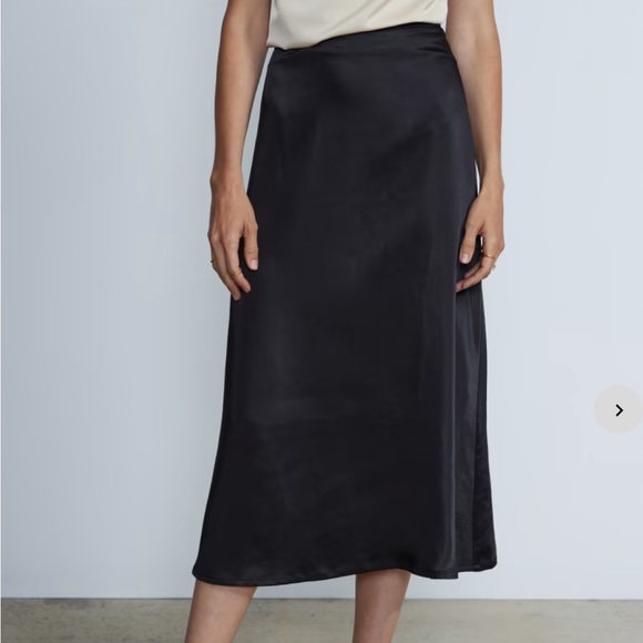 NWT Satin Slip Skirt XL Black - Picture 1 of 4
